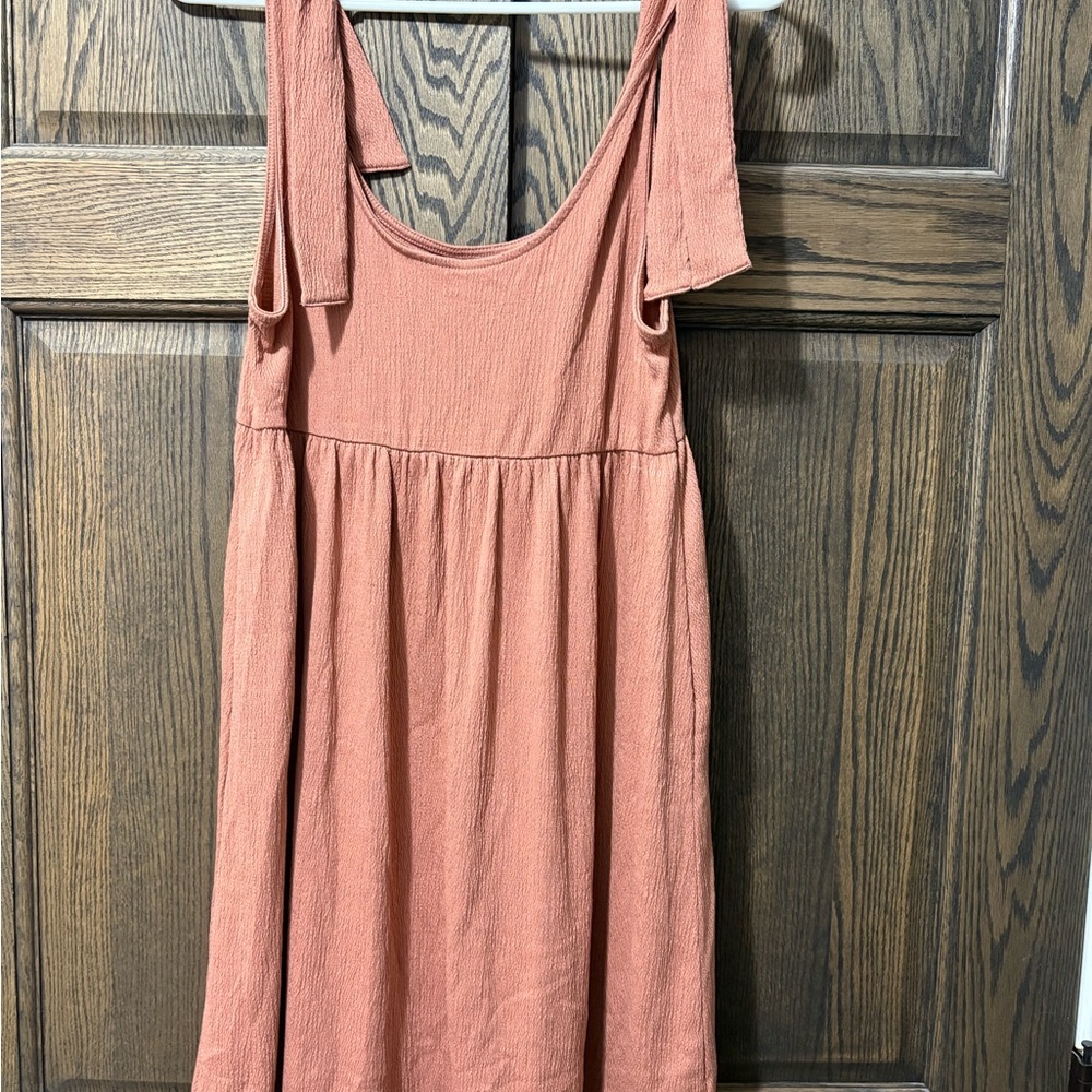 Coral Sleeveless Dress with shoulder ties